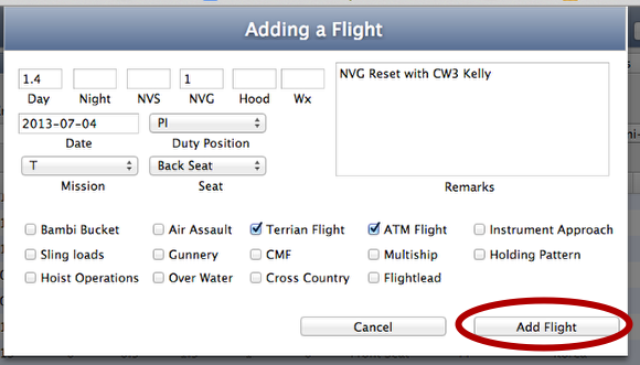 Input Data and Add Flight
